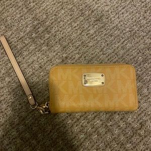 Yellow Michael Kors Wristlet